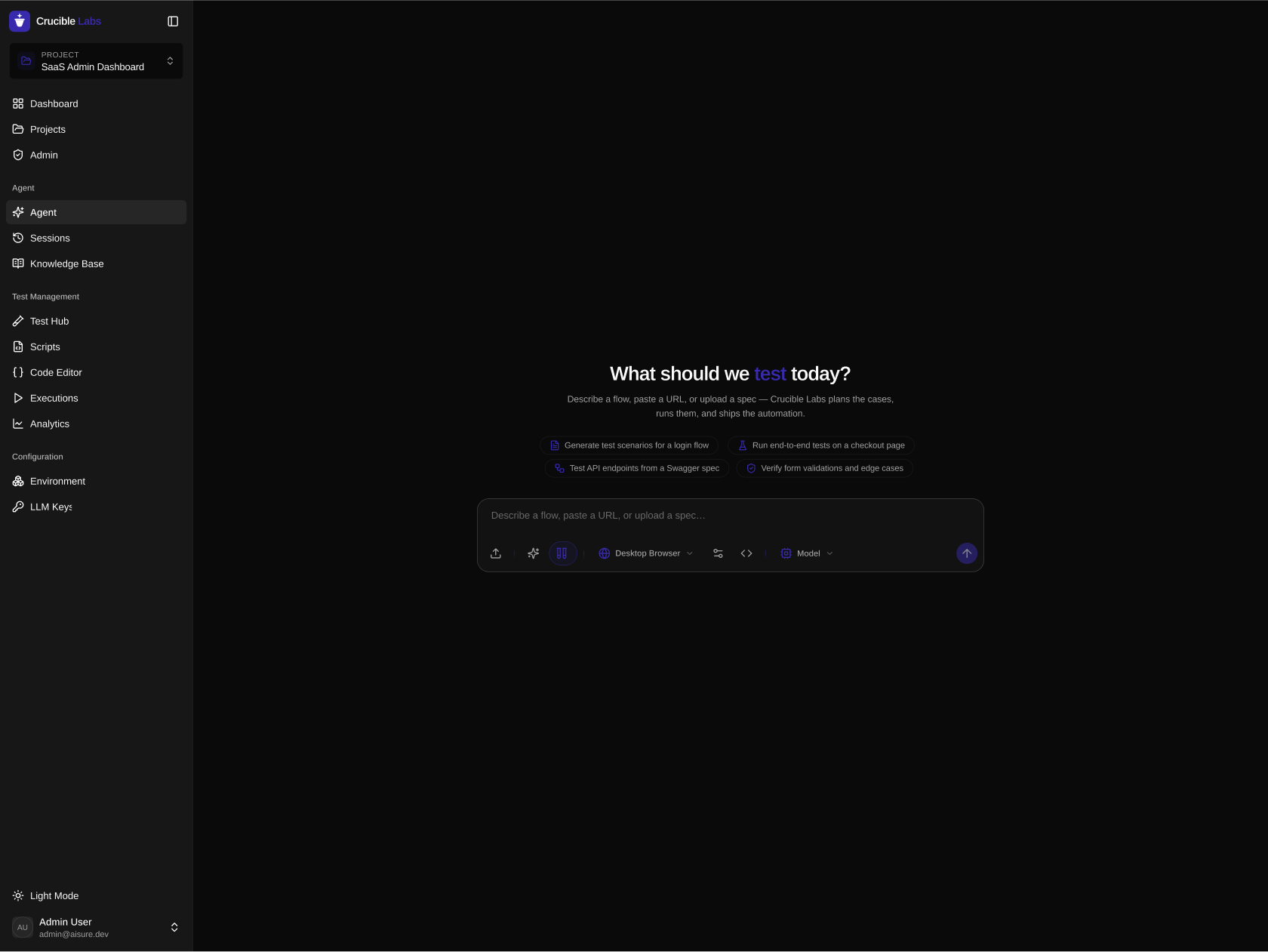 Run Your First AI Test in minutes